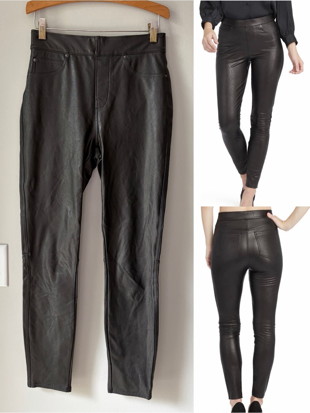 SPANX Faux Leather Skinny Ankle Pants Luxe Casual Comfortable